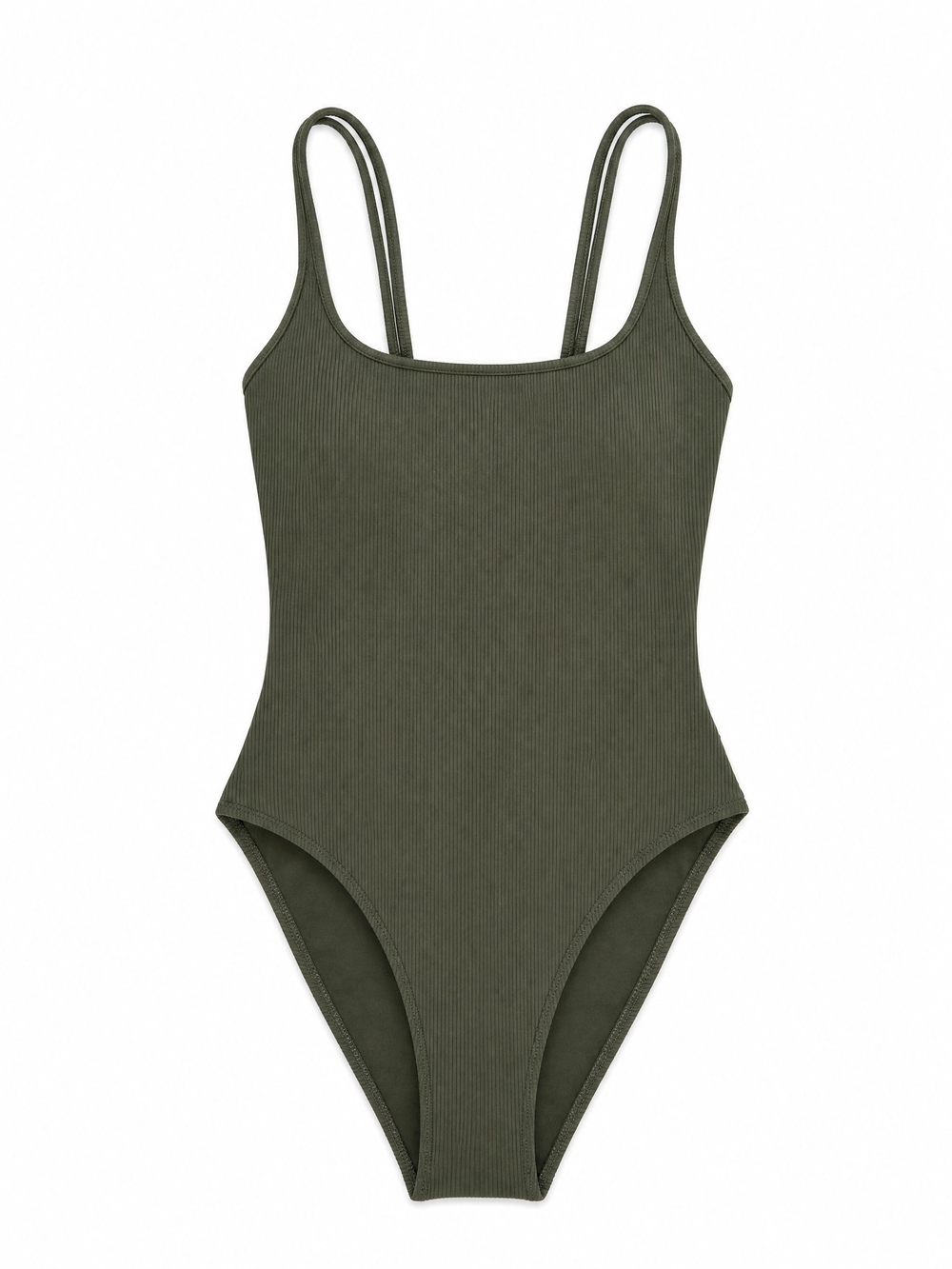 Hurley Olive Green Ribbed One-Piece Swimsuit